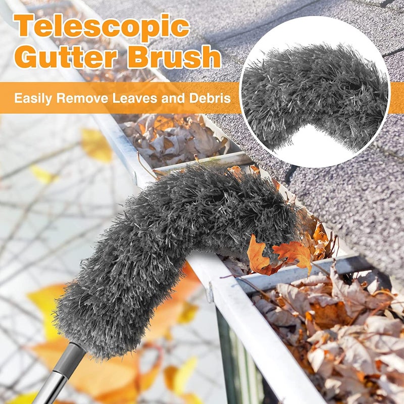 Drainage Gutter Gutter Cleaning Brush Roof Tool Belt Telescopic Telescopic Rod 2.5 Meters Protection Cleaning Dust Removal - Image 4