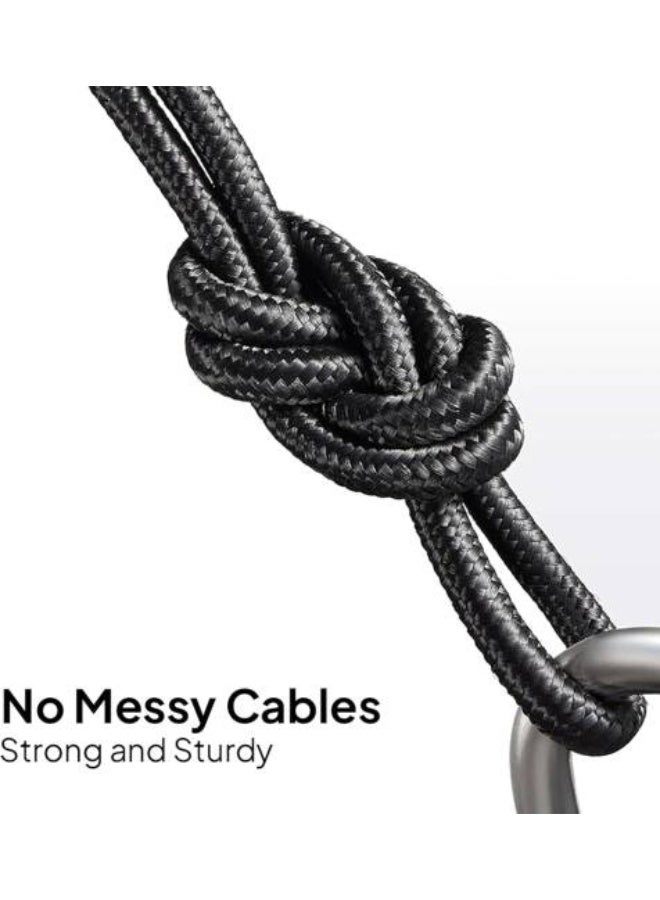 Mowsil USB A to Lightning Cable 2M, Nylon Braided, 3A Fast Charging, 480Mbps Data Transfer, USB 2.0, USB-A to Lightning Charger - Image 3
