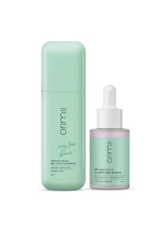 Daily Acne Defence Routine With No Salicylic Serum & Soap-Free Face Wash | Skin Clarifying Combo With Safe & Natural Ingredients | Gentle On Skin | Safe For Pregnant Women