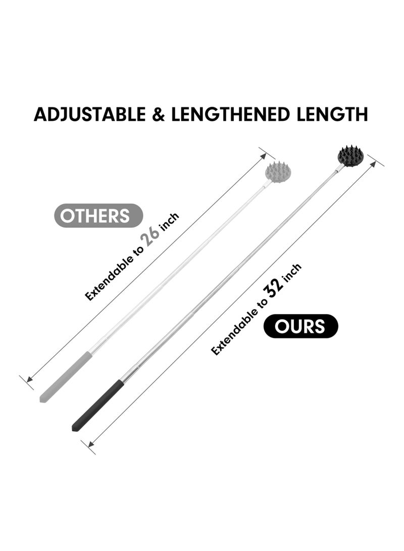 Extendable Telescoping Back Scratcher with 3 Detachable Heads for Comfortable Scratching Suitable for Men and Women - Image 3