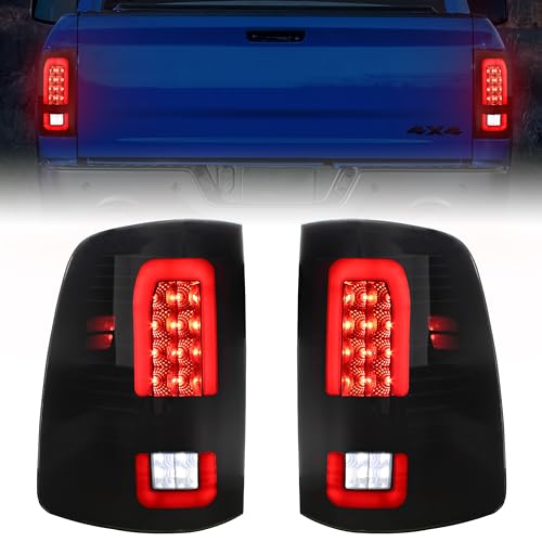 KEWISAUTO Full LED Tail Light for Dodge RAM 1500 2500 3500 20092018 Accessories Smoked Rear Brake Light Turn Signal  Running Lights Direct Replacement IP67 Waterproof