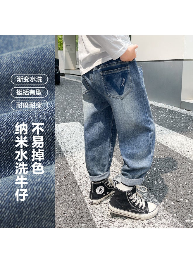 Zuoxi Boys' Jeans Spring/autumn Style Kids' Pants Long Pants Girls' Stylish Fall Loose Casual Fashionable Big Kids' Clothing - Image 2