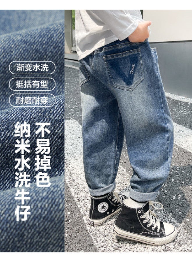 Zuoxi Boys' Jeans Spring/autumn Style Kids' Pants Long Pants Girls' Stylish Fall Loose Casual Fashionable Big Kids' Clothing - Image 1