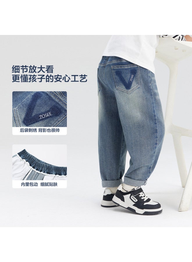 Zuoxi Boys' Jeans Spring/autumn Style Kids' Pants Long Pants Girls' Stylish Fall Loose Casual Fashionable Big Kids' Clothing - Image 5
