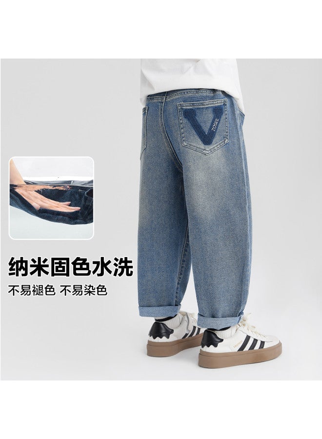 Zuoxi Boys' Jeans Spring/autumn Style Kids' Pants Long Pants Girls' Stylish Fall Loose Casual Fashionable Big Kids' Clothing - Image 3
