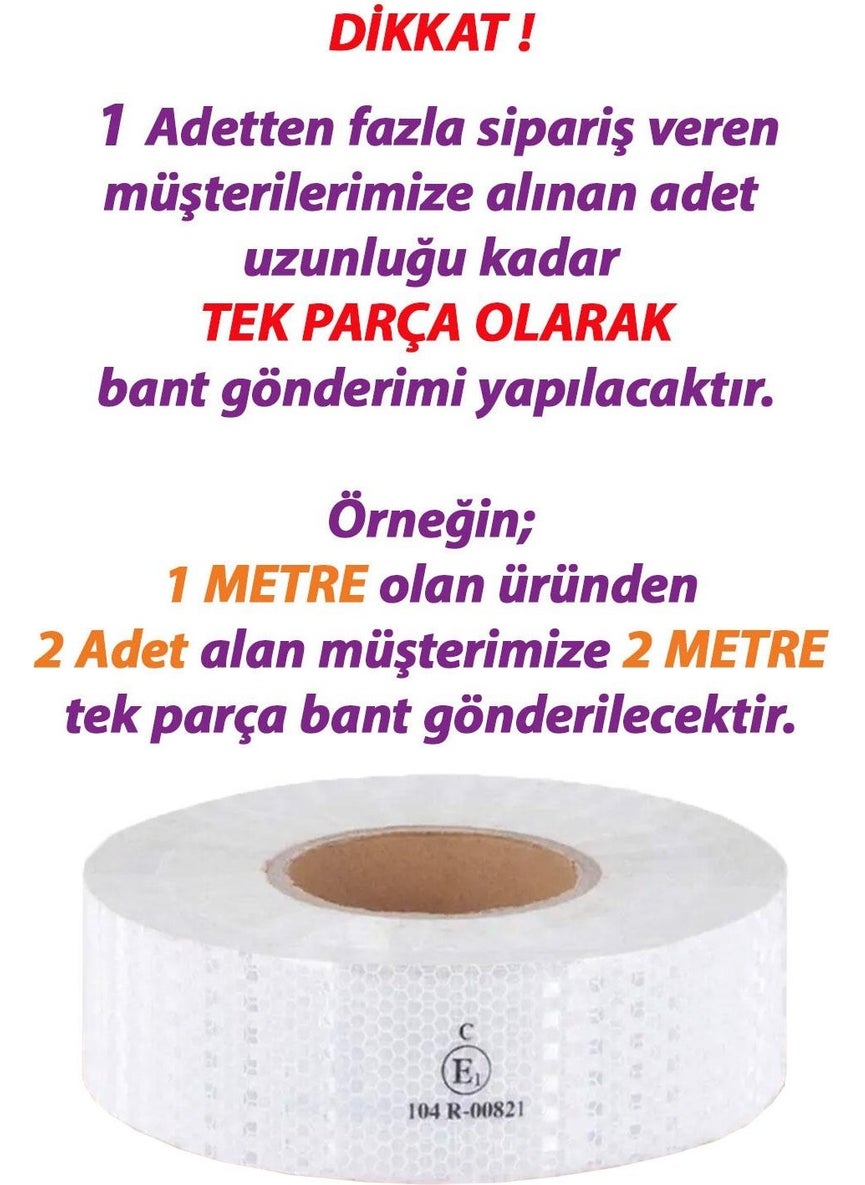 Glaswen 1m Reflective Reflective Phosphorescent Vehicle Auto Truck Strip Tape Tüvtürk Approved Plain White Warning Tape  - Image 3