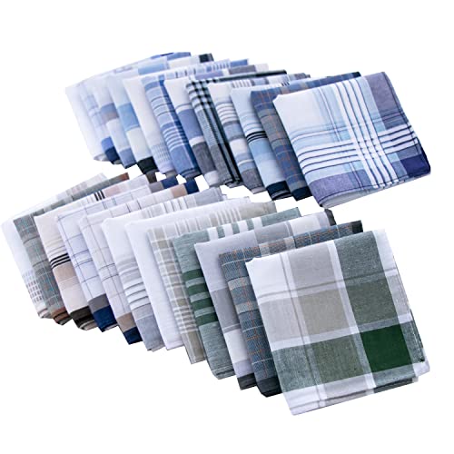 CoCoUSM Assorted Pack of Mens Classic Striped Border Cotton Handkerchiefs White 3PCS - Image 2