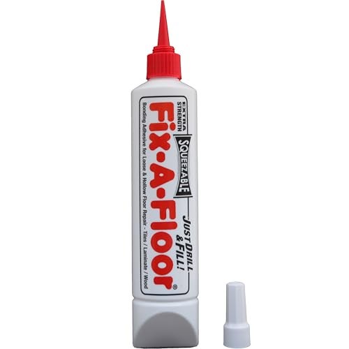 Fix-A-Floor The Original Fix-A-Floor Squeezy All-in-One Repair Adhesive for Loose, Hollow and Creaky Tiles, Wood, LVT, LVP and Laminate Flooring. Just Drill & Fill! Easy Squeezy! Made in The USA! - Image 1