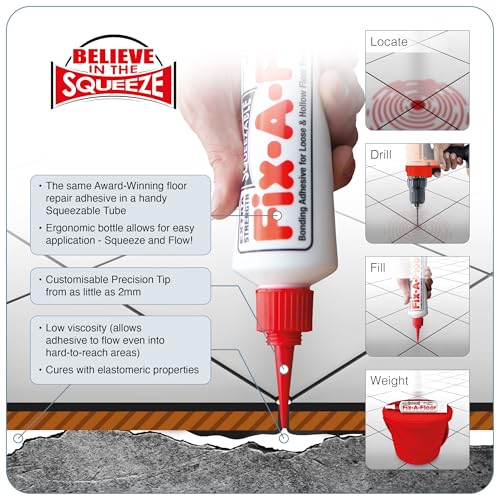 Fix-A-Floor The Original Fix-A-Floor Squeezy All-in-One Repair Adhesive for Loose, Hollow and Creaky Tiles, Wood, LVT, LVP and Laminate Flooring. Just Drill & Fill! Easy Squeezy! Made in The USA! - Image 5