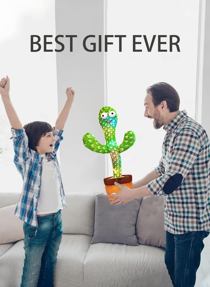 Dancing Cactus Toy - Talking Cactus Toys for Boys and Girls Singing Cactus Toy Repeat What You Say Dancing Cactus Mimicking Toy with LED English Sing Talking Musical Toys