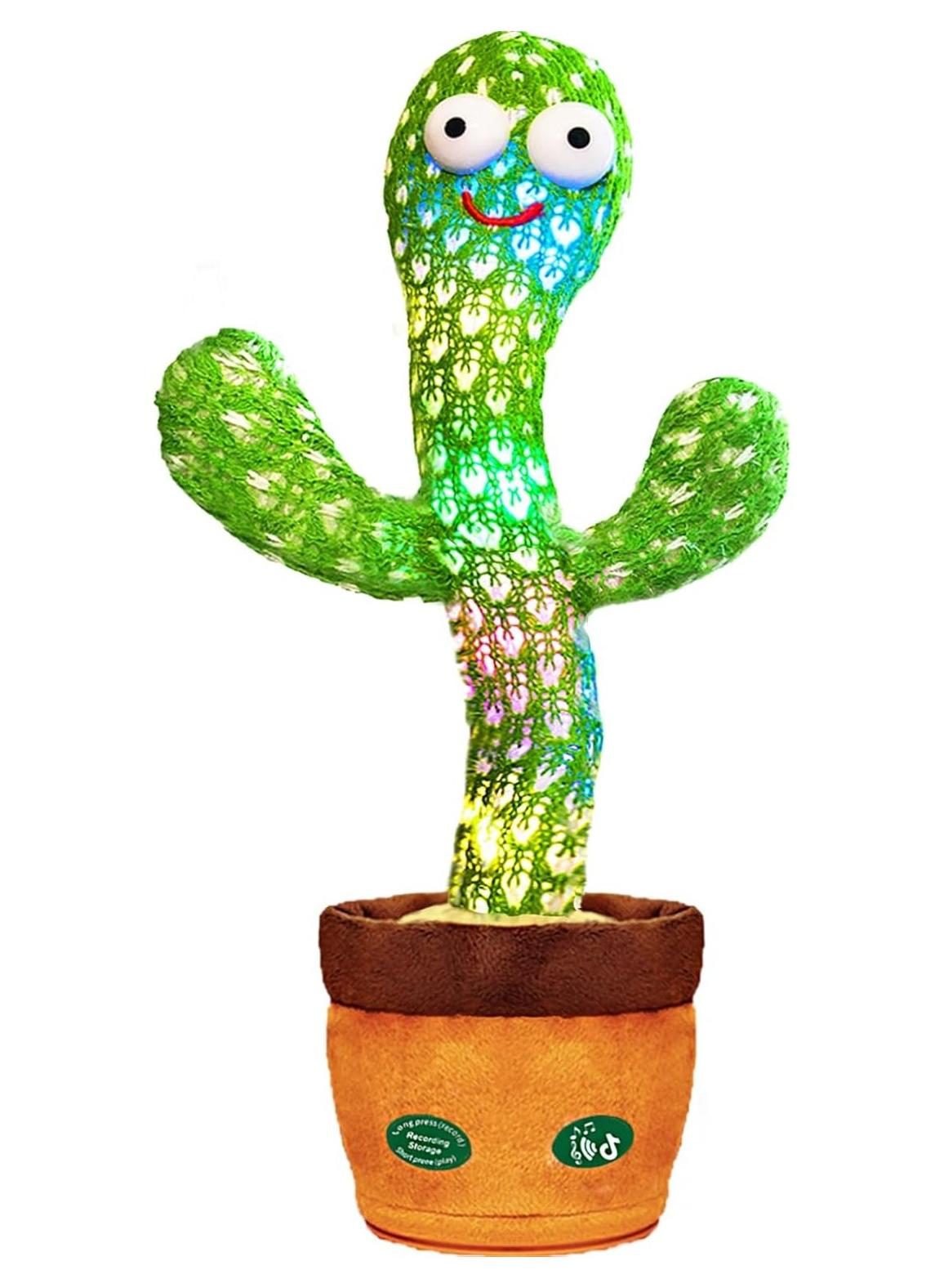 Dancing Cactus Toy - Talking Cactus Toys for Boys and Girls Singing Cactus Toy Repeat What You Say Dancing Cactus Mimicking Toy with LED English Sing Talking Musical Toys