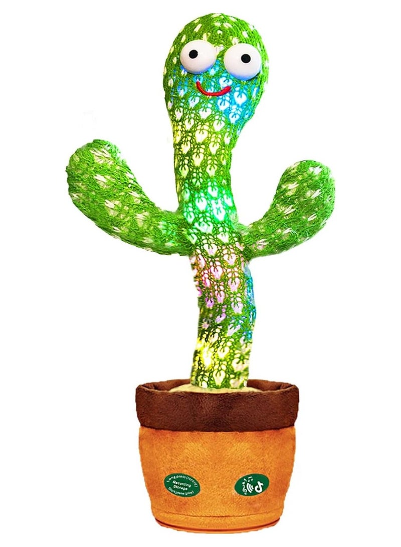 Sportify The Brand Dancing Cactus Toy - Talking Cactus Toys for Boys and Girls Singing Cactus Toy Repeat What You Say Dancing Cactus Mimicking Toy with LED English Sing Talking Musical Toys - Image 1