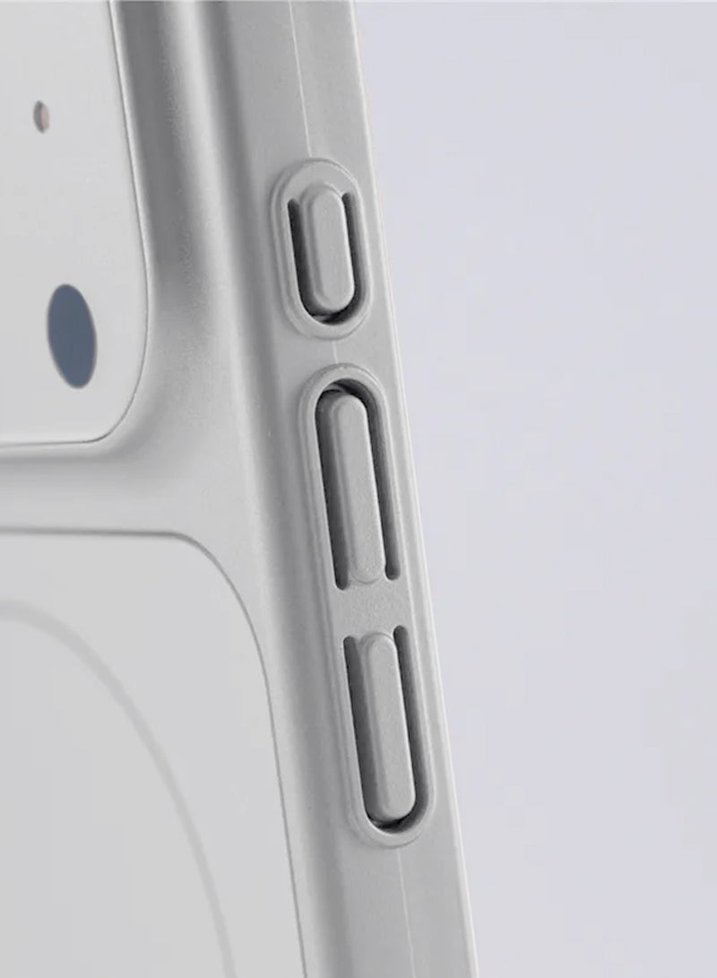 Wtech Apple iPhone 17 Pro Max 5G 2025 Premium Matte Silicone Material Shockproof with Anti-fingerprint Finish Case Cover (MCRPSN) - Silver - Image 4