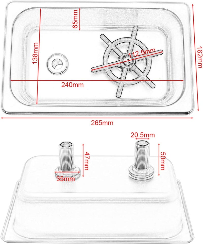 DIBTSA Pitcher Rinser, Automatic Glass Cup Washer, Stainless Steel Coffee Milk Tea Cup Cleaner Sink, for Home Kitchen Hotel Bar Restaurant (10.4x6.4x2.6 Inch) - Image 2