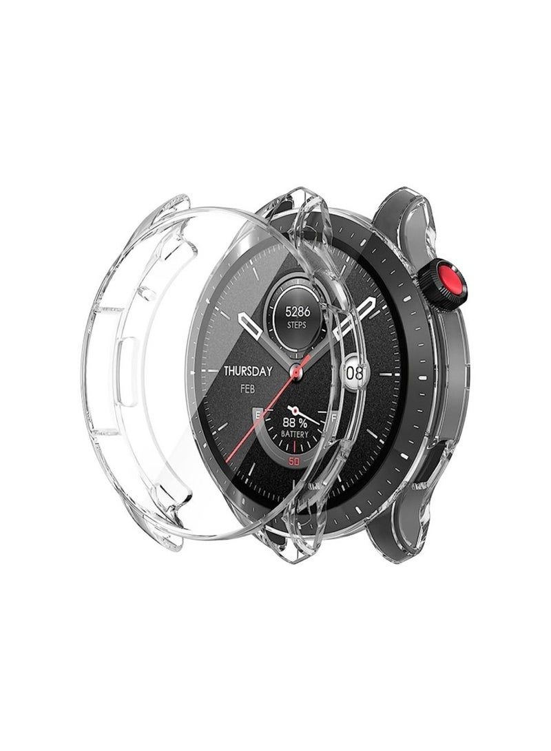 جراب متوافق مع ساعة جراب Amazfit GTR 4 / GTR4 Pro غطاء ناعم مقاوم للصدمات من البولي يوريثان الحراري (شفاف) - Image 1
