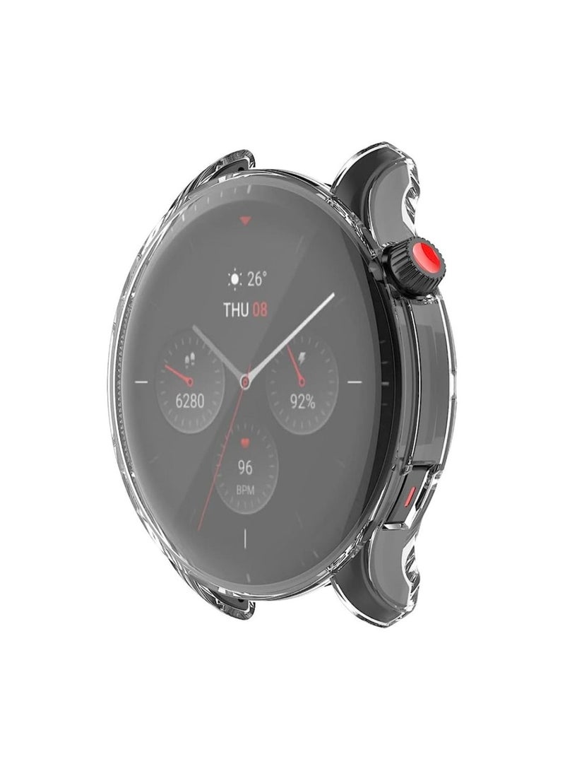 جراب متوافق مع ساعة جراب Amazfit GTR 4 / GTR4 Pro غطاء ناعم مقاوم للصدمات من البولي يوريثان الحراري (شفاف) - Image 3