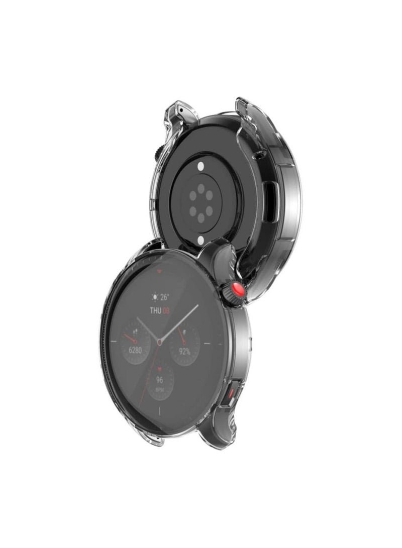 جراب متوافق مع ساعة جراب Amazfit GTR 4 / GTR4 Pro غطاء ناعم مقاوم للصدمات من البولي يوريثان الحراري (شفاف) - Image 2