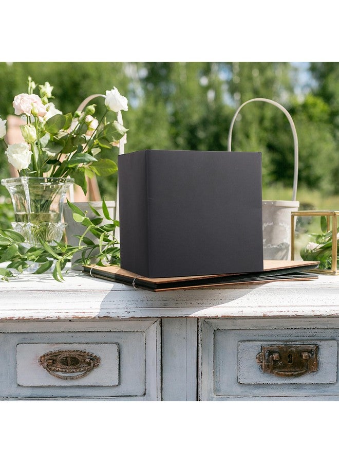 Fowecelt Black Box with Lid Medium Gift Box and Shredding Fill for Wedding Anniversary Birthday Graduation Gift - Image 4