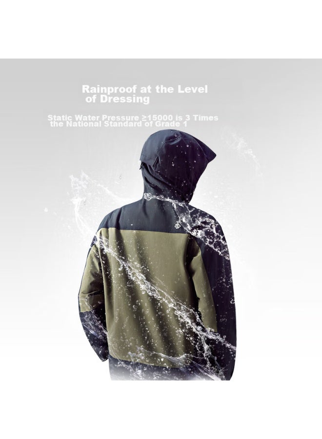 JD.com Jd Jingzao [pangolin 700 Series] Ultra-durable Hardshell Jacket With Inner And Outer Layers For Men And Women, Black And Green, Size L  - Image 4