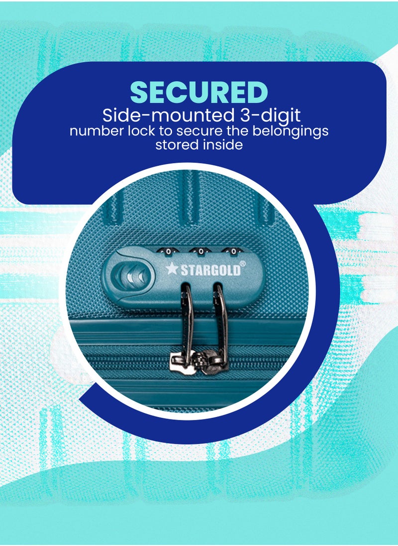Stargold Single Hardside Spinner ABS Trolley Luggage With Number Lock 20 Inches  - Image 4