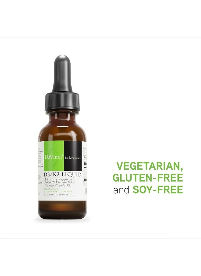 DaVinci Laboratories of Vermont DAVINCI Labs D3/K2 Liquid - Liquid Vitamin D & Vitamin K Supplement for Bone Health, Heart Support & Calcium Absorption* - 30mL (30 Servings)  - Image 5
