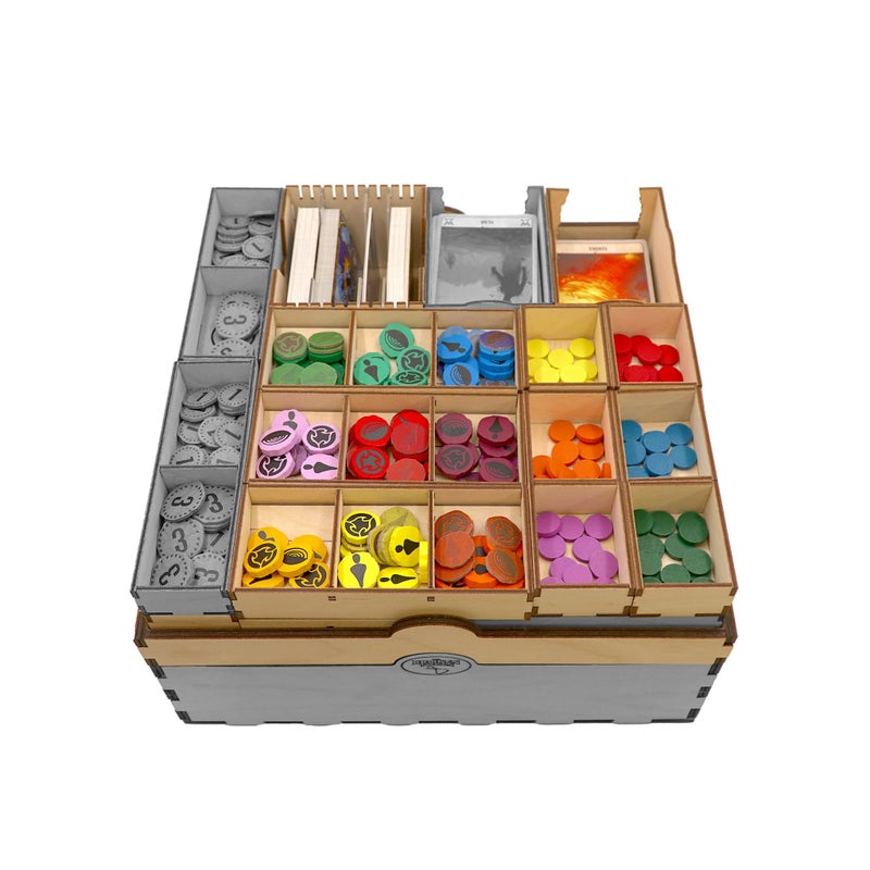 The Broken Token Spirit Island Nature Incarnate Compatible Game Crate Expansion Wooden Storage Box with Multiple Trays - Image 3