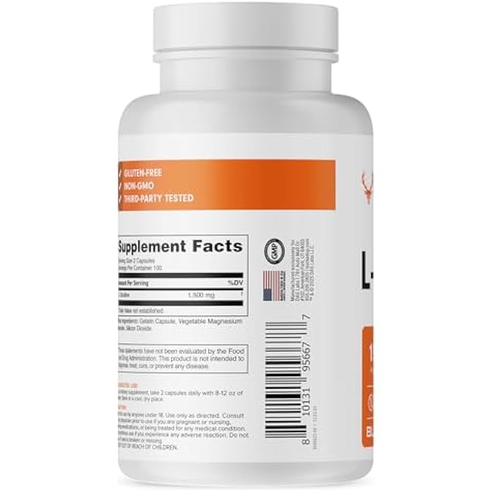 Bucked Up L-Citrulline 200 Capsules | 1500mg Per Serving | Gluten-Free | Non-GMO | Third-Party Tested | Premium Citrulline Supplement for Daily Use - 100 Servings (200 Capsules) - Image 4