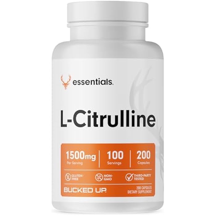 Bucked Up L-Citrulline 200 Capsules | 1500mg Per Serving | Gluten-Free | Non-GMO | Third-Party Tested | Premium Citrulline Supplement for Daily Use - 100 Servings (200 Capsules) - Image 1