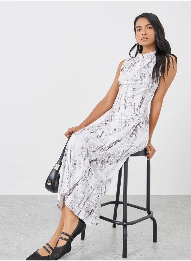 Take Two Take Two Printed Sleeveless Bodycon Maxi Dress