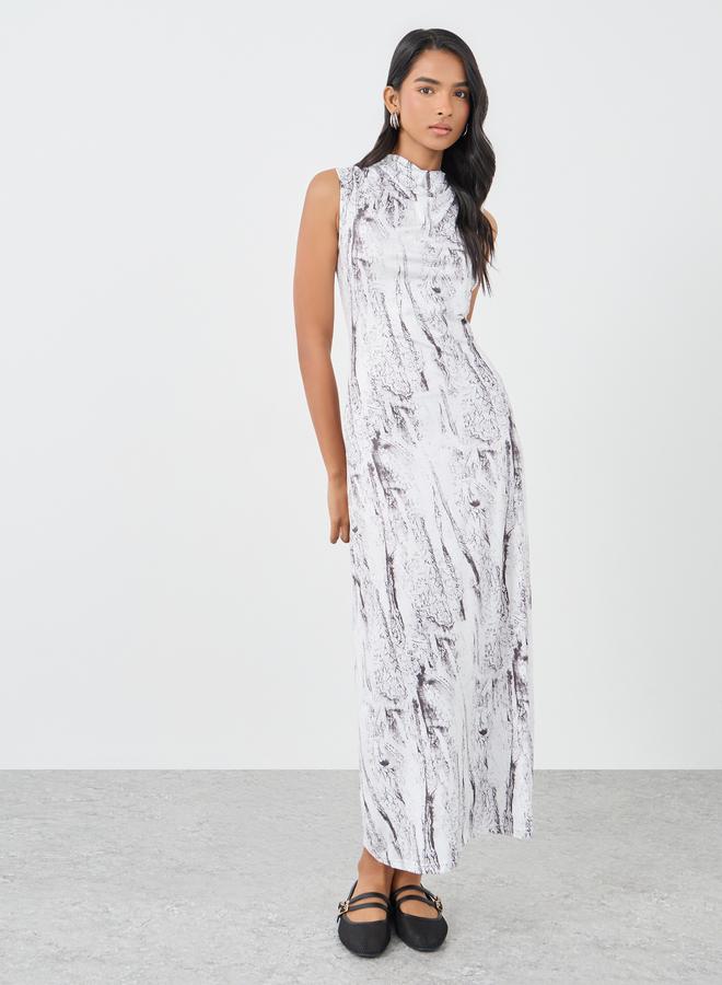 تايك تو فستان ماكسي ضيق مطبوع بدون أكمام - Image 2