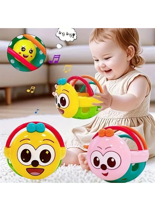 Pink Baby Rattle Handheld Vibration Sensory Toy Grip Strength Trainer Visual Stimulation Gift - Image 1