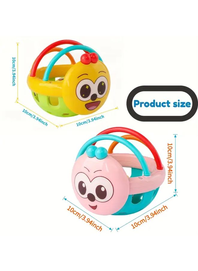 Pink Baby Rattle Handheld Vibration Sensory Toy Grip Strength Trainer Visual Stimulation Gift - Image 2