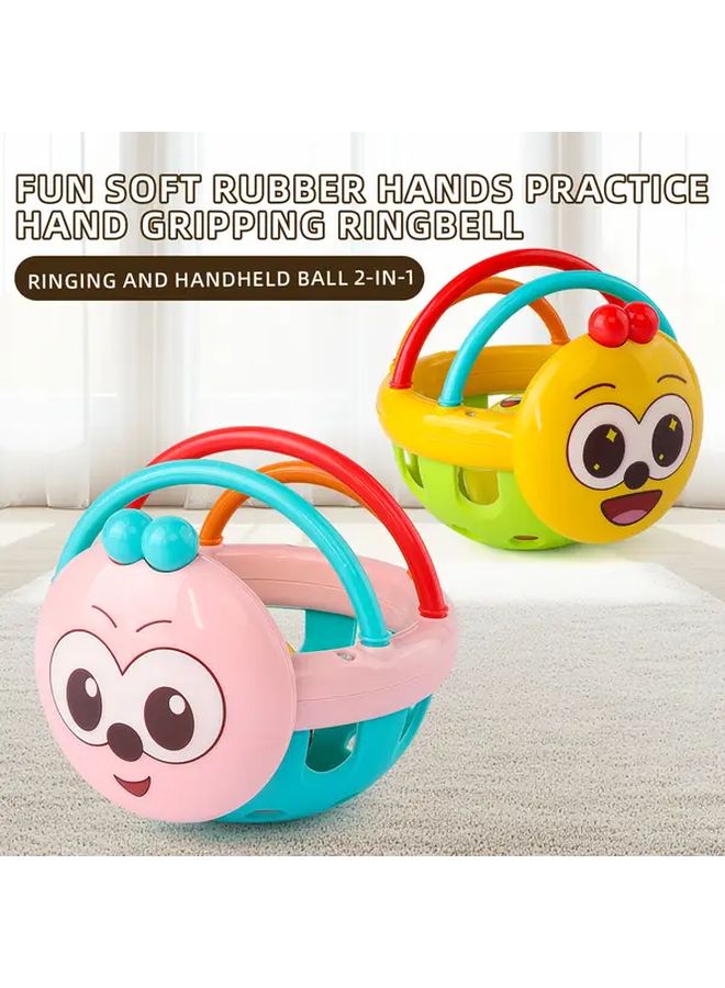 Pink Baby Rattle Handheld Vibration Sensory Toy Grip Strength Trainer Visual Stimulation Gift - Image 3