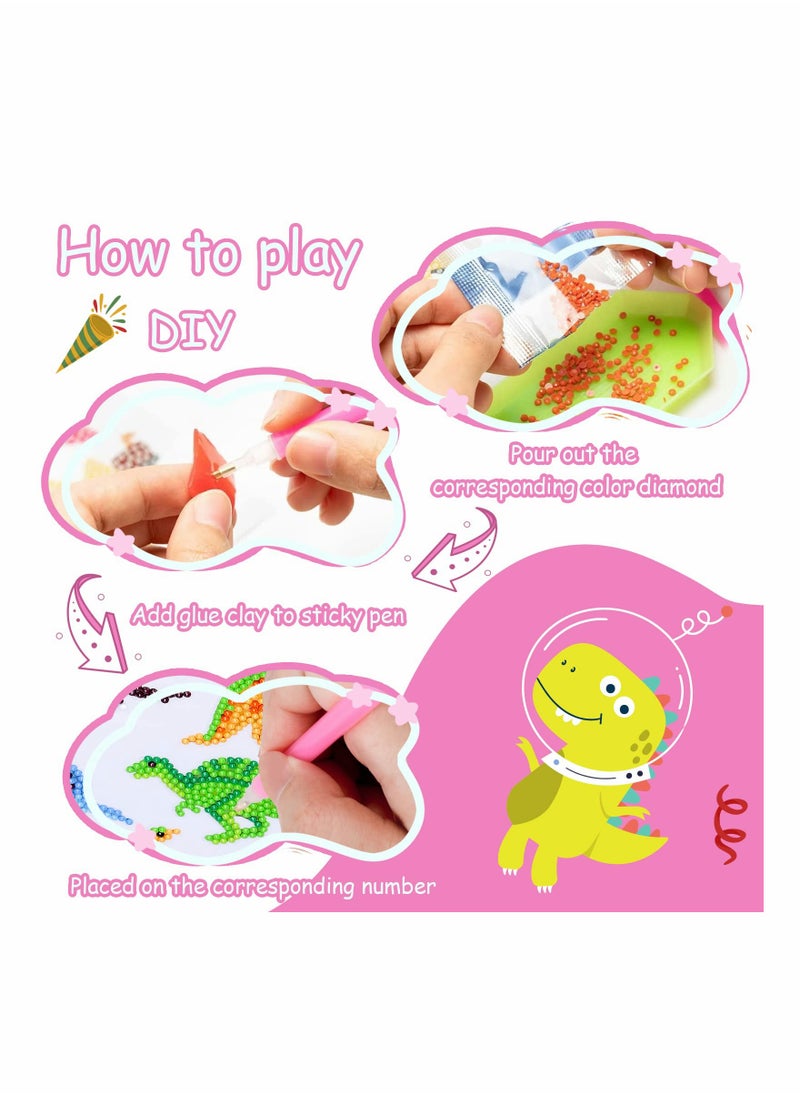 SYOSI - Arts and Craft Kits for Kids Boys DIY Diamond Painting Stickers Craft Sets for Kids Age 5 6 7 8 Dinosaur Toys for 6 to 12 Year Old Children - Image 1