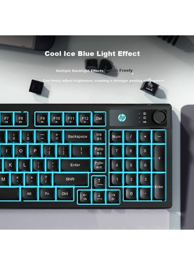 Hp K500f Mechanical Feel Keyboard, Wireless Bluetooth Tri-mode, Quiet Multifunctional K, For Office, Gaming, Desktop, Laptop, Universal, Black, 98-key Layout - Image 2