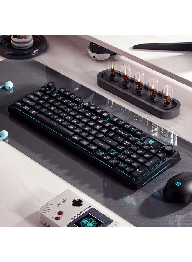 Hp K500f Mechanical Feel Keyboard, Wireless Bluetooth Tri-mode, Quiet Multifunctional K, For Office, Gaming, Desktop, Laptop, Universal, Black, 98-key Layout - Image 1