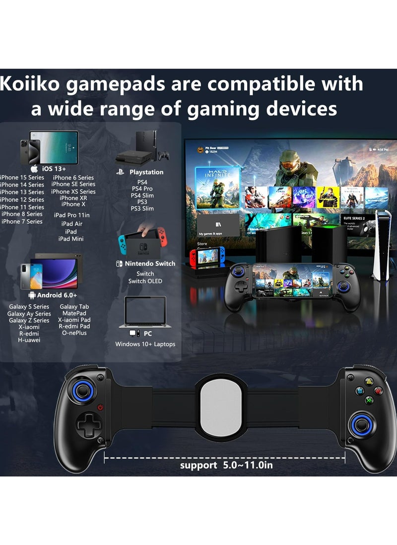CMGTYYD - Mobile Cloud Gaming Controller for iPhone 16/15/14, iPad, Android, PC, Switch, PS3/PS4, Gamepad Joystick with Turbo, Hall Effect Trigger, 6-Axis Gyro Sensor, Streaming for PS4/Xbox/PC - Black - Image 1