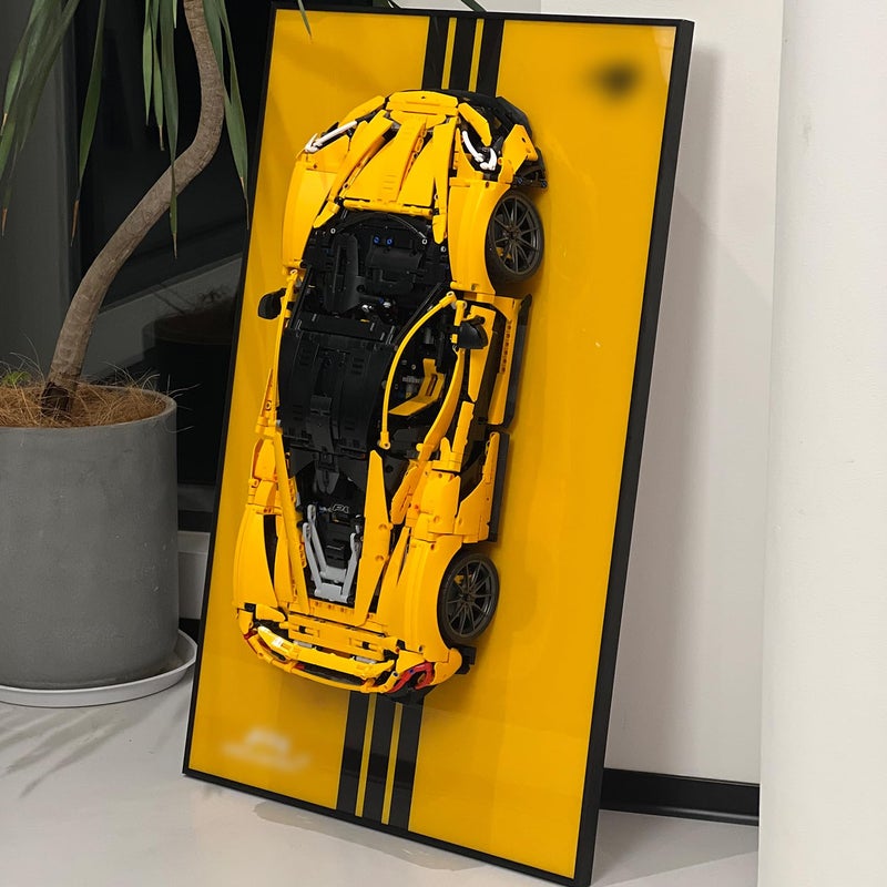 iLuane Display Wallboard for Lego Technic McLaren P1 Model Car Racing Hypercar Model Kit 42172 Adult Collectibles Wall Mount Home or Office Dcor Pinstriped No Car Included