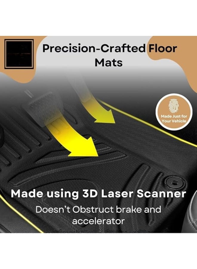 3D Car Floor Mats for 4 Door SUV 2024 to 2025 Set of 4 with Seat Back Mats All Weather Protection TPE Floor Mats - Image 4