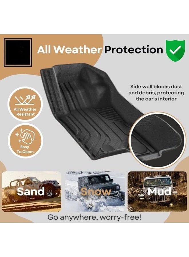 3D Car Floor Mats for 4 Door SUV 2024 to 2025 Set of 4 with Seat Back Mats All Weather Protection TPE Floor Mats - Image 5