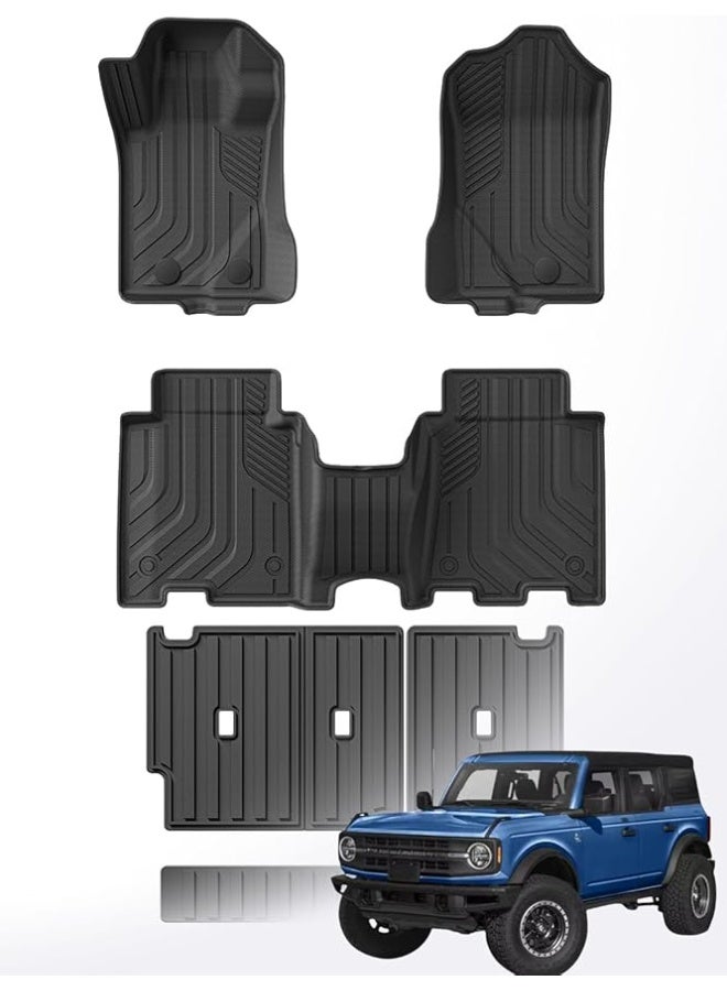3D Car Floor Mats for 4 Door SUV 2024 to 2025 Set of 4 with Seat Back Mats All Weather Protection TPE Floor Mats - Image 1