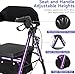 FlyingJoy Rollator Walker with Seat and Brakes 300 lbs Adults Bariatric Walker for Seniors with Extra Wide Backrest Lightweight Folding Adjustable Height All Terrain Rolling Walker 8 Inch 4 Wheels - Image 4