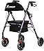 FlyingJoy Rollator Walker with Seat and Brakes 300 lbs Adults Bariatric Walker for Seniors with Extra Wide Backrest Lightweight Folding Adjustable Height All Terrain Rolling Walker 8 Inch 4 Wheels - Image 1