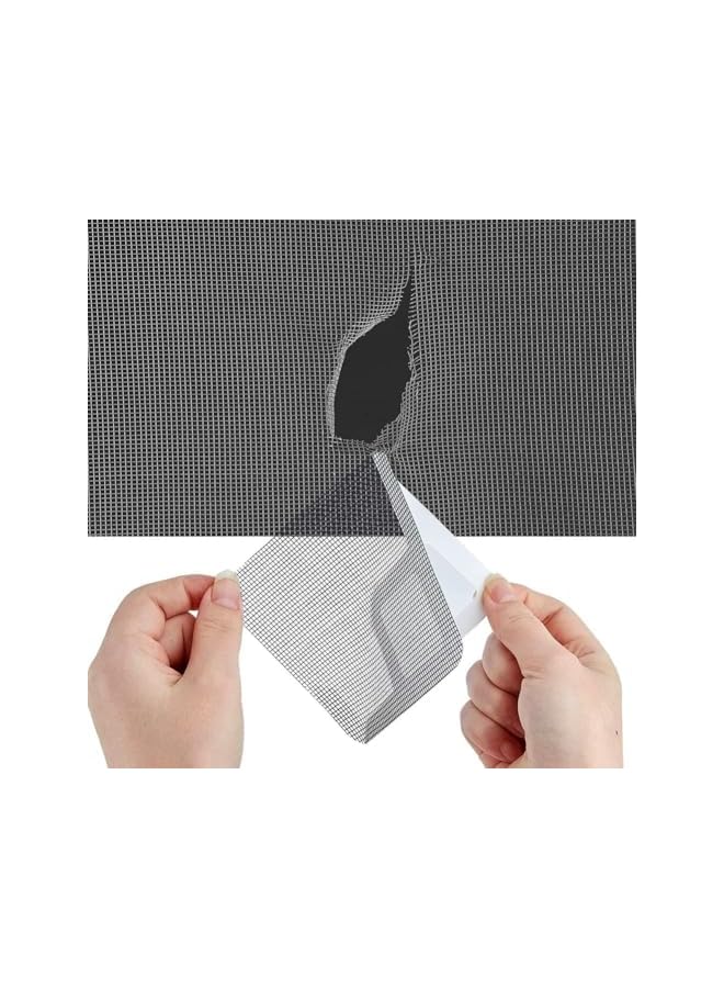 The Bros Window Screen Repair Kit, Sticky Fine Screen Mesh Patch Repair Kit, Fiberglass Material Strong Adhesive Mesh Repair, Anti-Mosquito Tape Patchesfor DIY Repair Screen Sticker Set, 4" x 4", Gray, 12 Pcs - Image 4