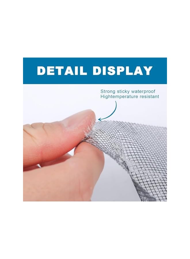 The Bros Window Screen Repair Kit, Sticky Fine Screen Mesh Patch Repair Kit, Fiberglass Material Strong Adhesive Mesh Repair, Anti-Mosquito Tape Patchesfor DIY Repair Screen Sticker Set, 4" x 4", Gray, 12 Pcs - Image 3