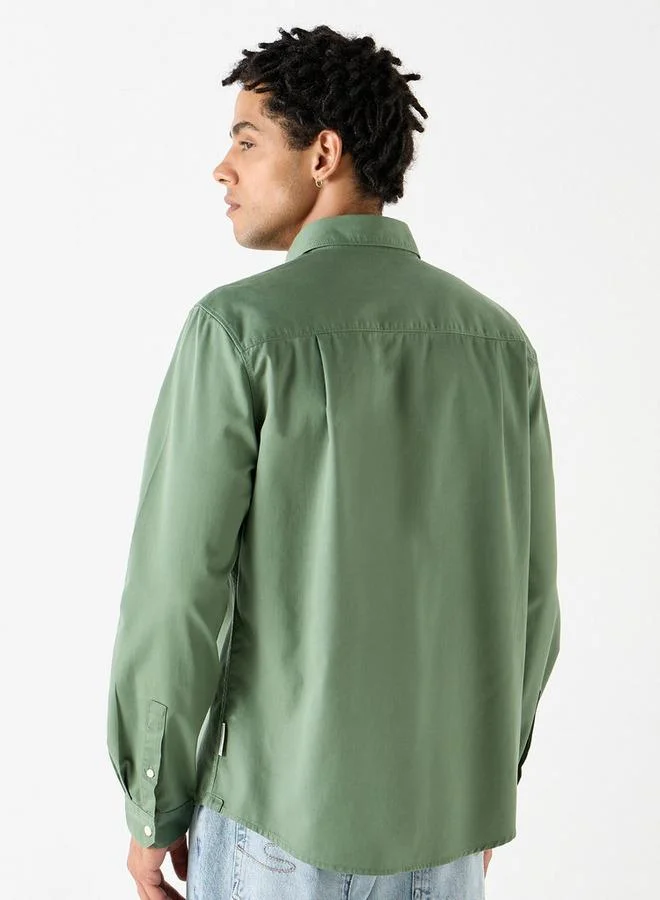 Lee Cooper Lee Cooper Regular Fit Shirt with Collar and Pocket