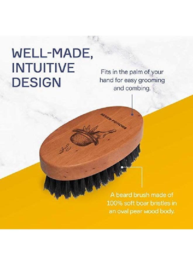 Boar Bristle Beard Brush For Men Made Of Pear Wood With Soft Secondcut Boar Hair Soft Bristles To Tame And Soften Your Facial Hair