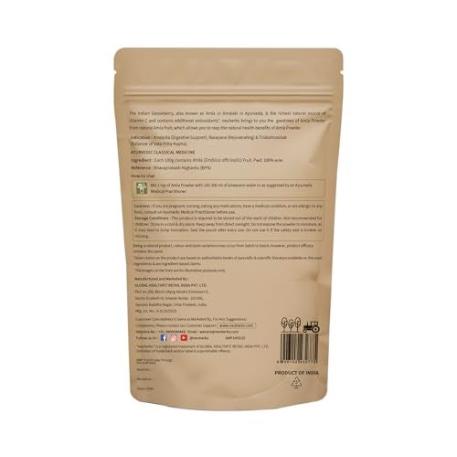 Neuherbs Amla Powder For Hair Growth & Glowing Skin - 100g | Gooseberry Fruit Powder For Hair, Eating, Drinking | 100% Pure & Natural With No Added Preservatives - Image 5