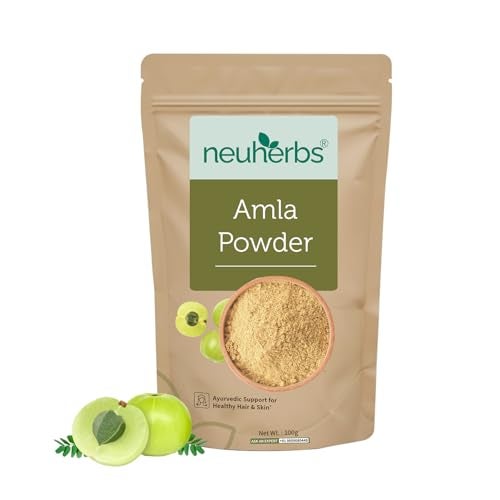 Neuherbs Amla Powder For Hair Growth & Glowing Skin - 100g | Gooseberry Fruit Powder For Hair, Eating, Drinking | 100% Pure & Natural With No Added Preservatives - Image 1
