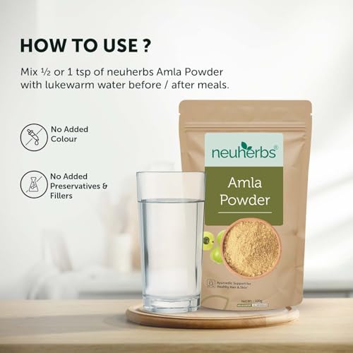 Neuherbs Amla Powder For Hair Growth & Glowing Skin - 100g | Gooseberry Fruit Powder For Hair, Eating, Drinking | 100% Pure & Natural With No Added Preservatives - Image 4